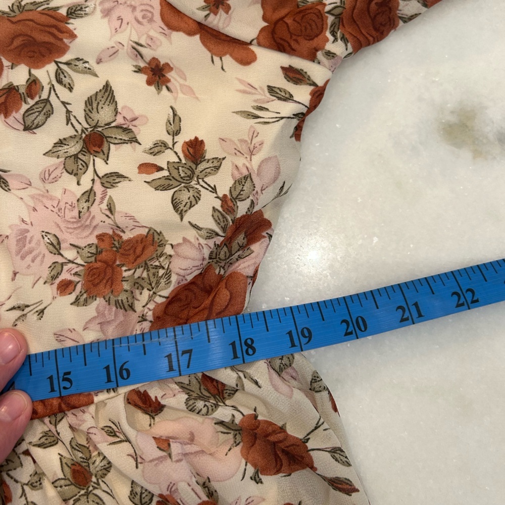 Indigo Soul Fall Floral Wrap Maxi Dress in Cream and Rust-Tone XXL - Picture 7 of 7
